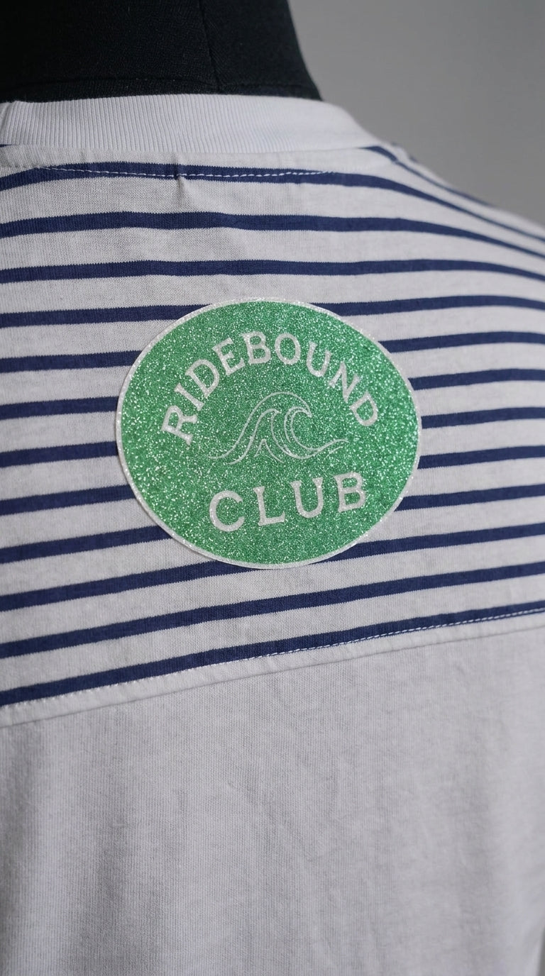 Ridebound Club Marin Çizgili Tişört