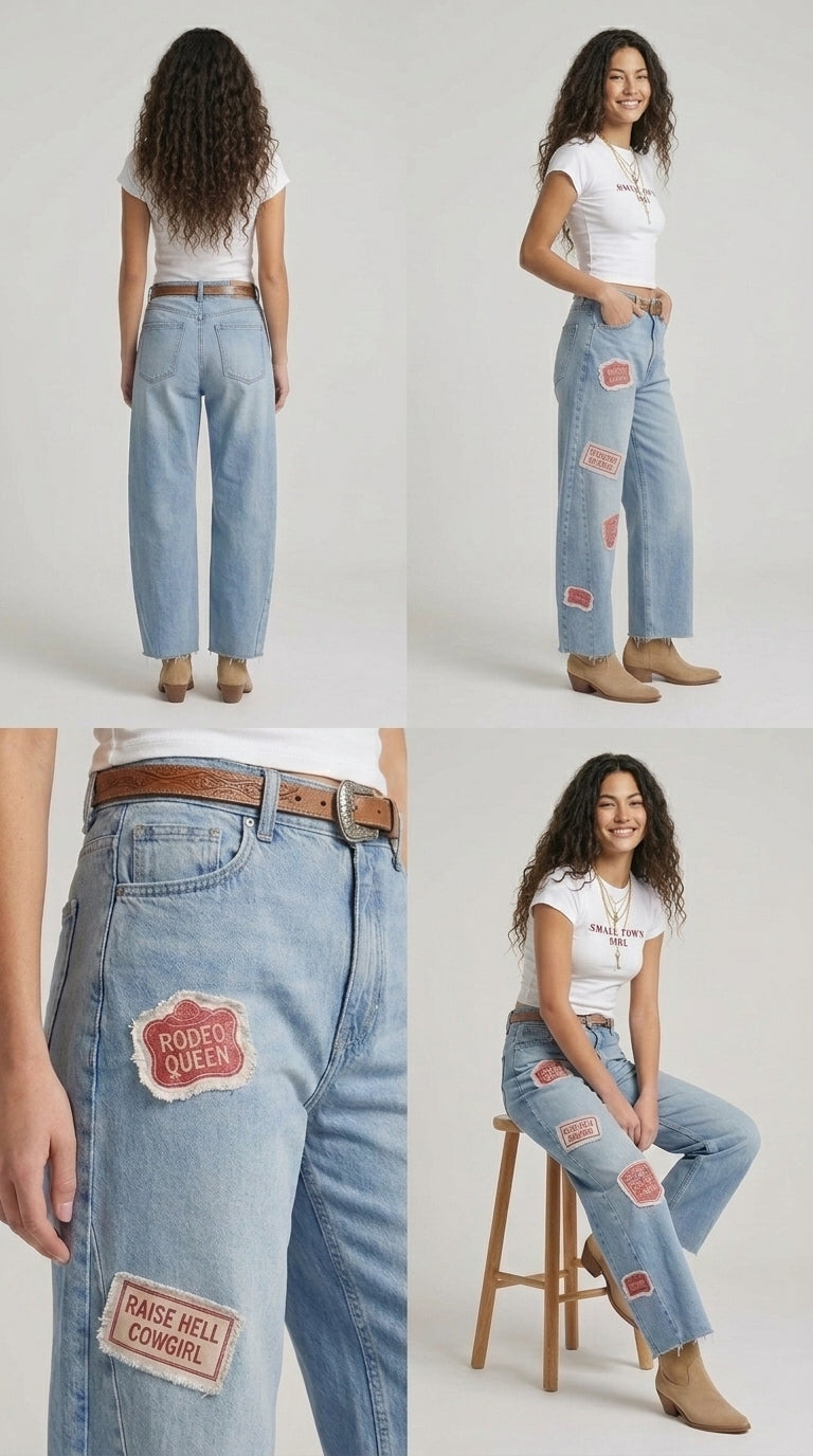 Rodeo Queen Yama Detaylı Wide Leg Jean