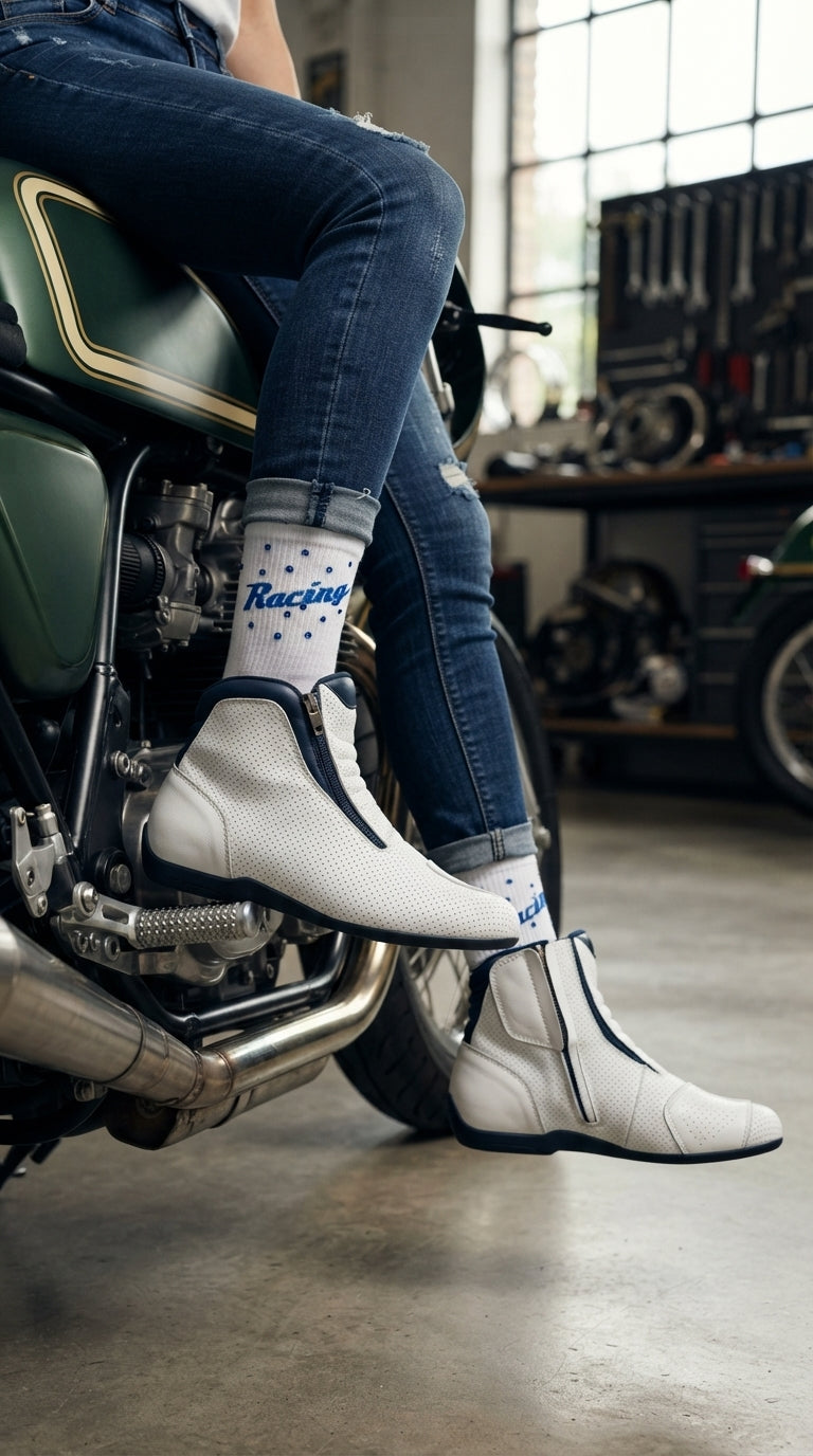 Biker Crew White Sock / Rider Bilek Çorap